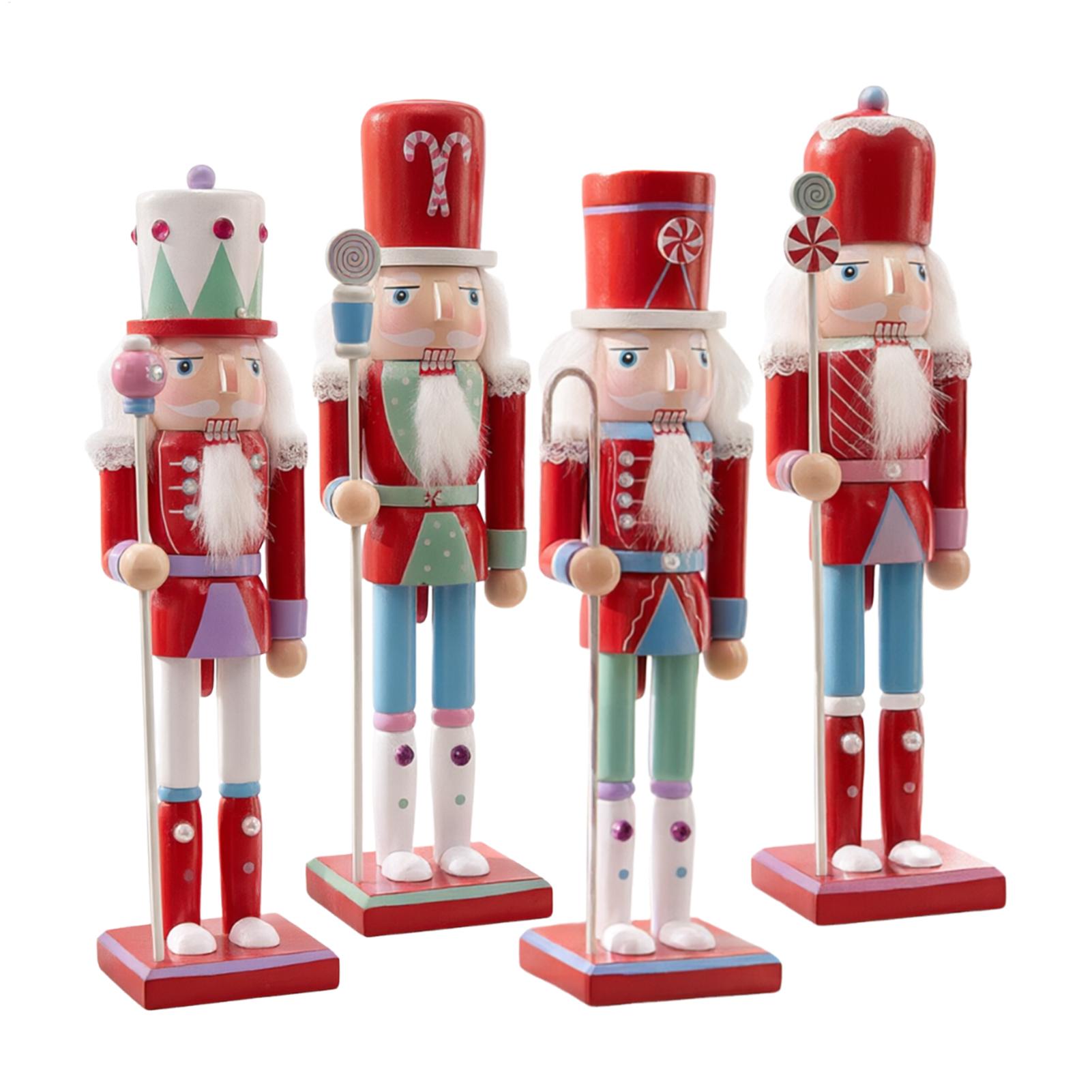 Nutcracker Figurine - ทหารนัทแครกเกอร์คริสต์มาส ตุ๊กตาไม้ ขนาด 30 ซม. สีแดงทอง
