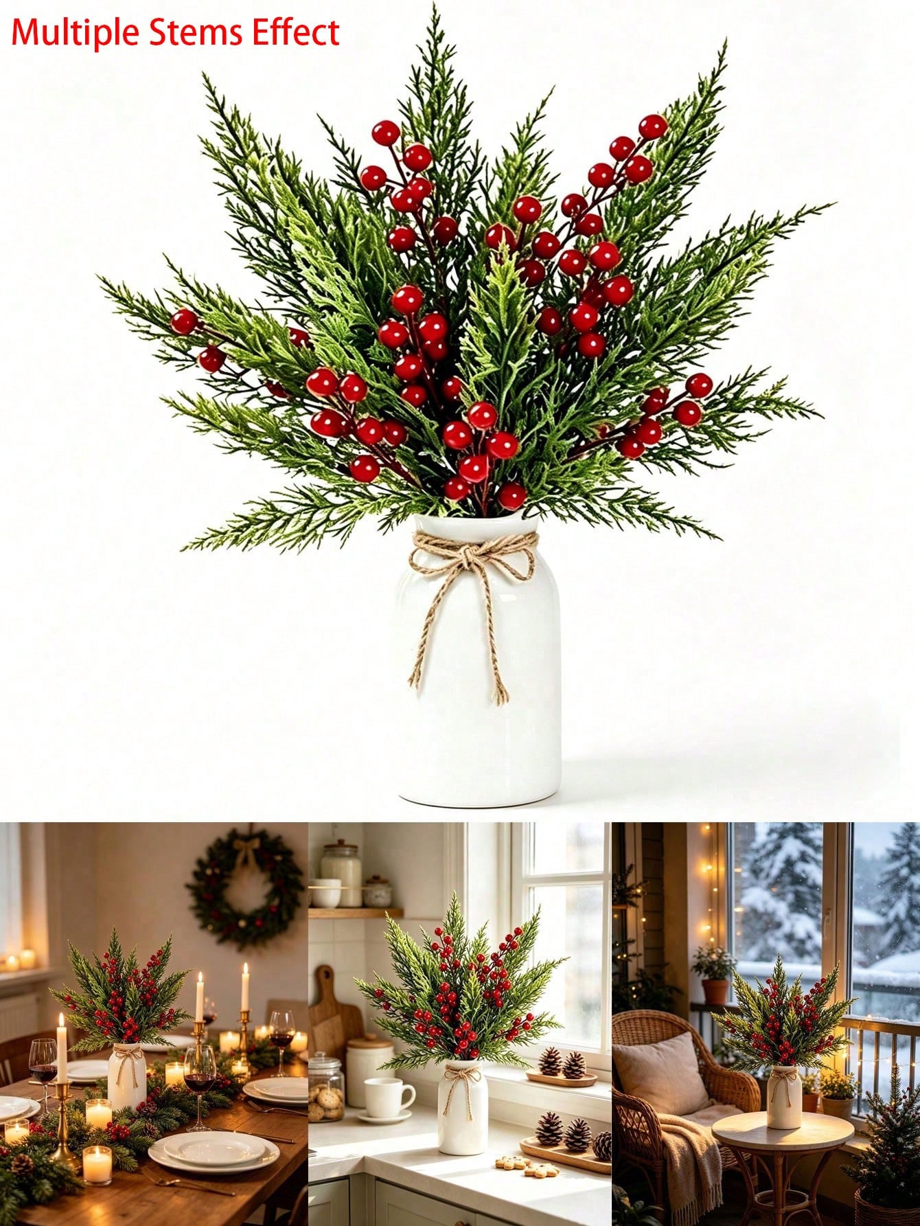กิ่งสนเทียม 20 ชิ้น พร้อมผลเบอ - Christmas Tree Artificial บทวิจารณ์และราคา
